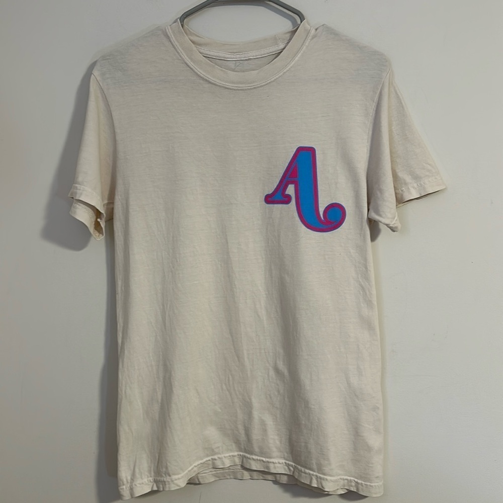 ADELE weekends with Adele 3d residency short sleeve tshirt cream pink blue S